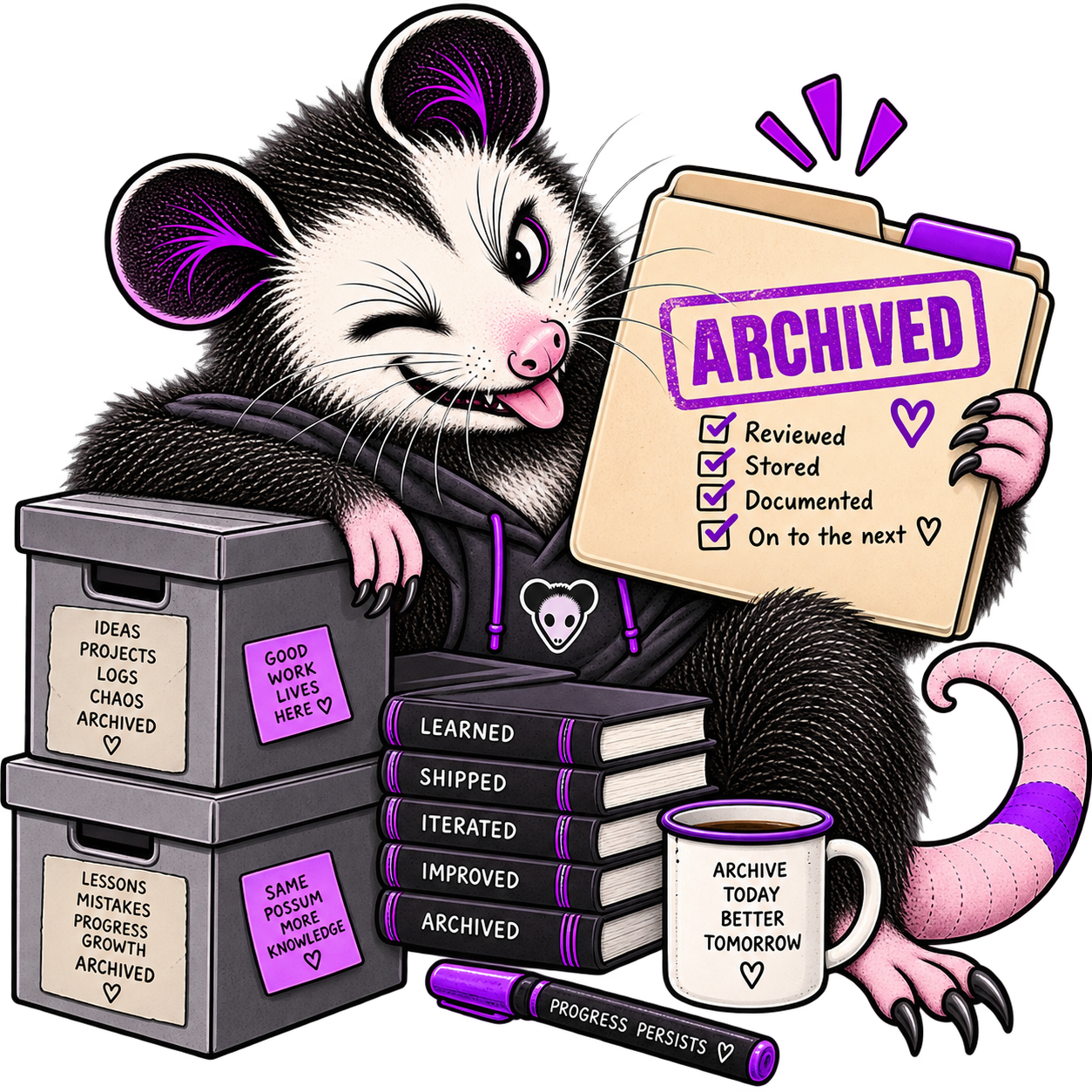 The possum, in its archived state