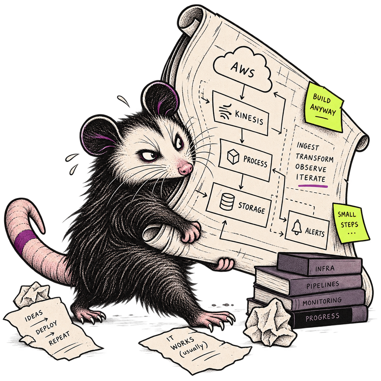 The possum, in its learning state